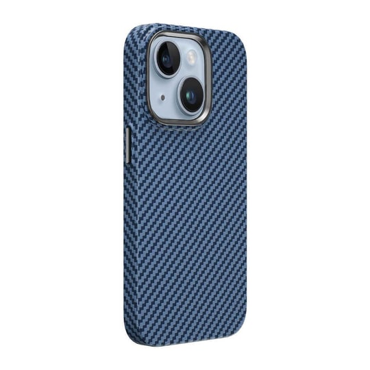 Apple iPhone 14 Plus Kılıf ​​​​​Wiwu Karbon Fiber Görünümlü M-safe Wireless Şarj Özellikli Kabon Kapak