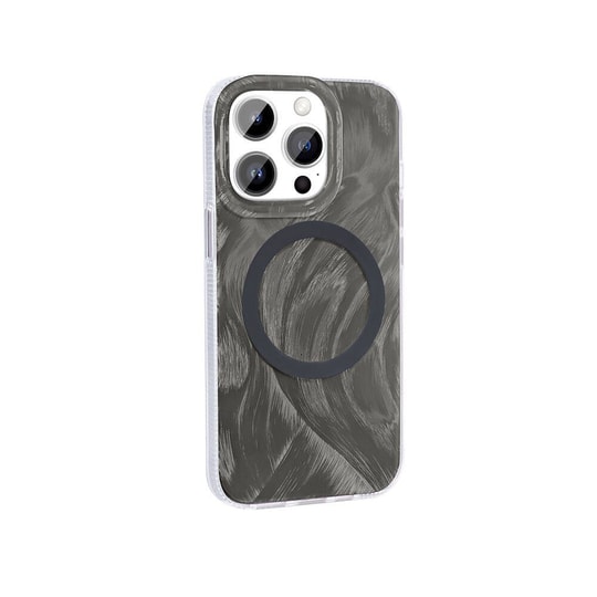 Apple iPhone 14 Pro Kılıf M-safe Şarj Özellikli Fırça Boya Desenli Zore Palet Kapak