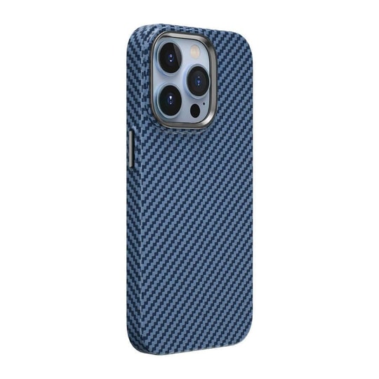 Apple iPhone 14 Pro Max Kılıf ​​​​​Wiwu Karbon Fiber Görünümlü M-safe Wireless Şarj Özellikli Kabon Kapak