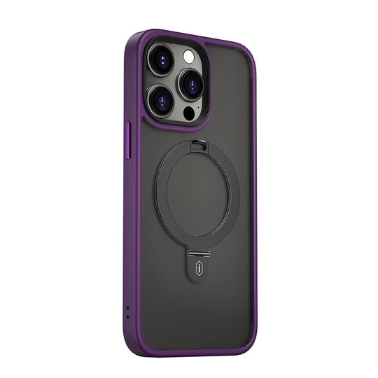 Apple iPhone 14 Pro Max Kılıf Wiwu ZMM-010 M-safe Şarj Özellikli Parmak İzi Bırakmayan Mat Transparan Standlı Kapak