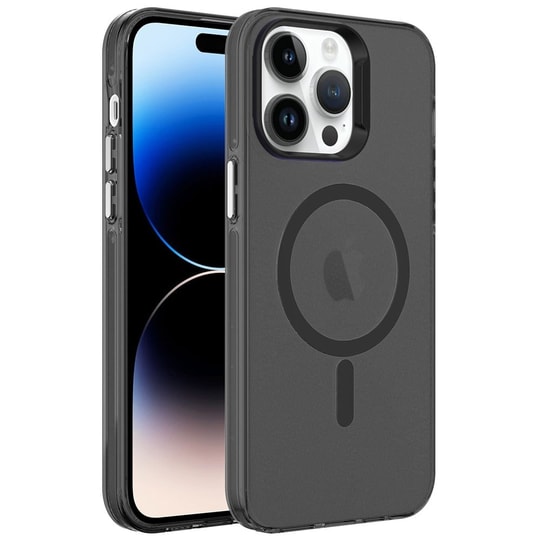 Apple iPhone 14 Pro Max Kılıf Zore M-safe Şarj Özellikli Buzlu Transparan C-Pro Sert Kapak