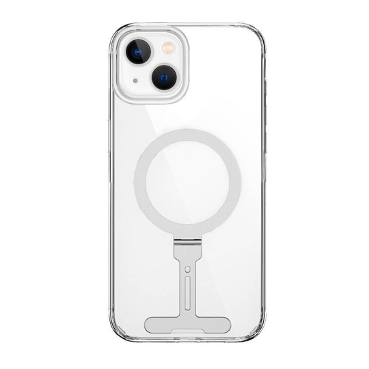 Apple iPhone 15 Kılıf Wiwu FYY-014 M-safe Şarj Özellikli Alüminyum Alaşım Metal Standlı Şeffaf Kapak
