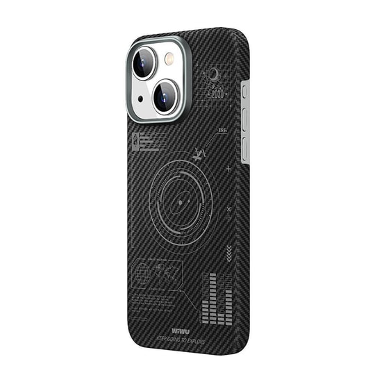 Apple iPhone 15 Plus Kılıf Wiwu KJZ-017 Karbon Fiber 600D Explore Kapak