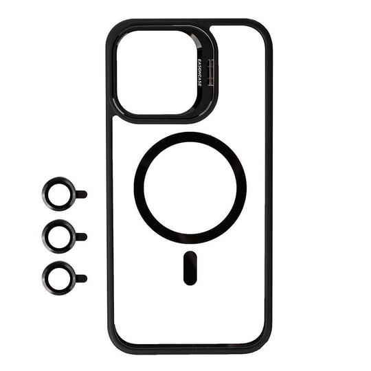 Apple iPhone 15 Pro Kılıf M-safe Şarj Özellikli Standlı Zore M-safe Klon Lensli Kapak