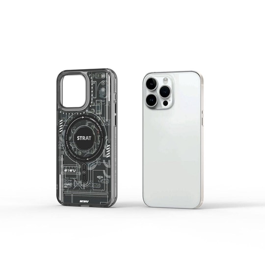 Apple iPhone 15 Pro Kılıf M-safe Şarj Özellikli Desenli Wiwu Mecha Circuit H Serisi Kapak
