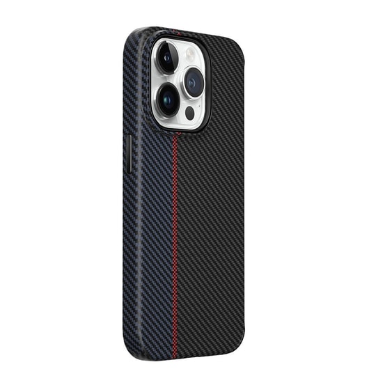 Apple iPhone 15 Pro Kılıf Wiwu LCC-107 Karbon Fiber M-safe Şarj Özellikli Kamera Korumalı Kabon Kapak