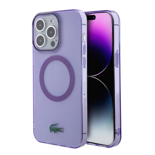 Apple iPhone 15 Pro Max Kılıf Lacoste Orjinal Lisanslı M-safe Şarj Özellikli İkonik Timsah Logolu Hard Parme Kapak