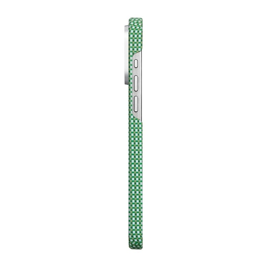 Apple iPhone 15 Pro Max Kılıf M-safe Şarj Özellikli Aramid Fiber Pitaka Ultra-Slim Classic Serisi Forest Green Kapak