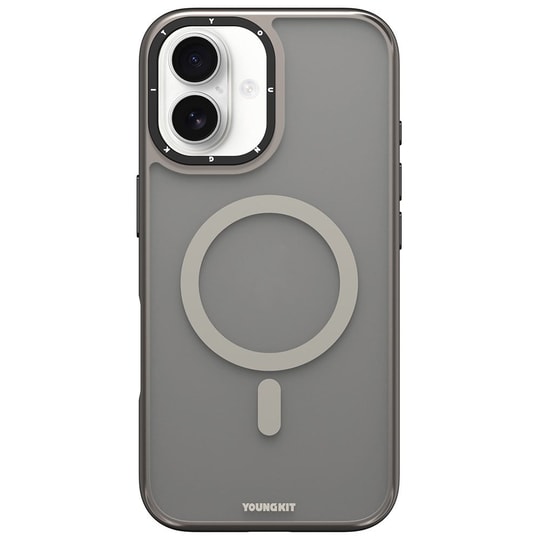 Apple iPhone 16 Kılıf M-safe Şarj Özellikli Cam Arka Yüzey TPU Youngkit Gemstone Serisi Kapak