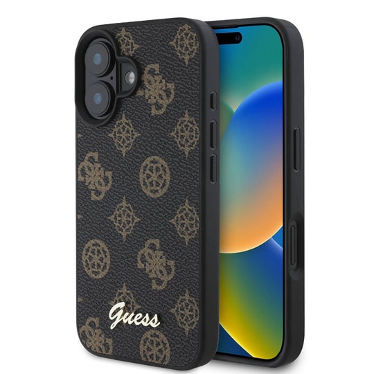 Apple iPhone 16 Plus Kılıf Guess Orjinal Lisanslı M-safe Şarj Özellikli Yazı Logolu Peony Kapak