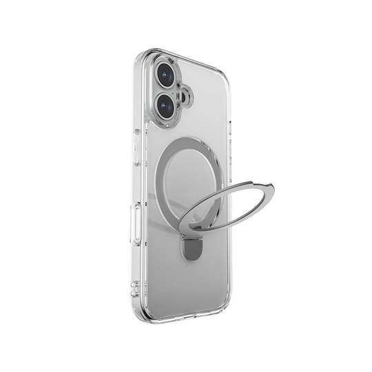 Apple iPhone 16 Plus Kılıf M-safe Şarj Özellikli Raptic Air Stand Serisi Buzlu Transparan Tasarımlı Standlı Kapak
