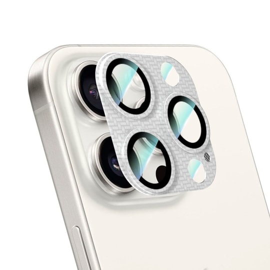 Apple iPhone 16 Pro CaseWorld Karbon Fiber Serisi Anti Reflective Ultra Clear Full Kamera Lens Koruyucu