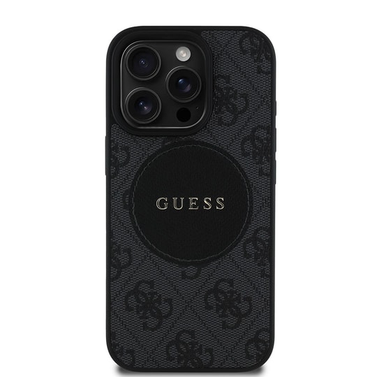 Apple iPhone 16 Pro Kılıf Guess Orjinal Lisanslı M-safe Şarj Özellikli Yazı Logolu Circle Classic Kapak