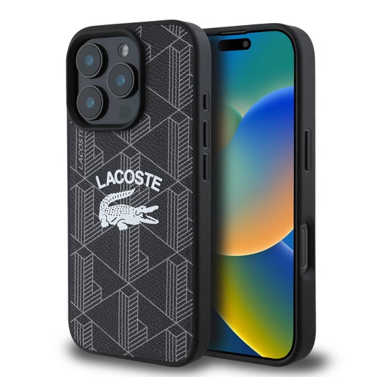Apple iPhone 16 Pro Kılıf Lacoste Orjinal Lisanslı M-safe Şarj Özellikli Mono Vintage Logo Kapak