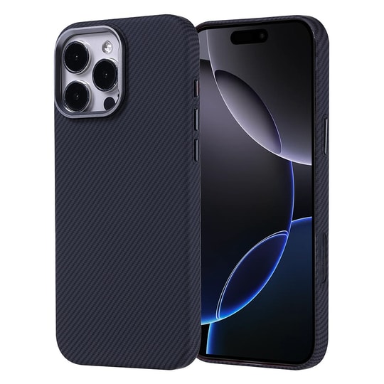 Apple iPhone 16 Pro Kılıf M-safe Şarj Özellikli Karbon Fiber Görünümlü Zore Nekst Kapak