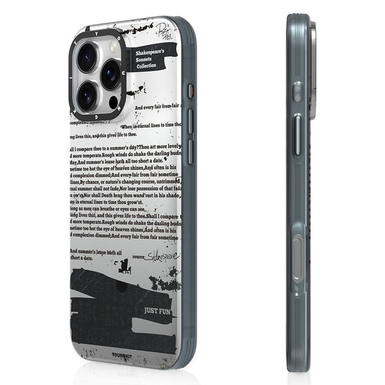 Apple iPhone 16 Pro Kılıf M-safe Şarj Özellikli Youngkit Literary Serisi Shakespeare Kapak