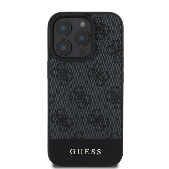 Apple iPhone 16 Pro Max Kılıf Guess Orjinal Lisanslı PU Deri Şerit Logo Dizaynlı Kapak