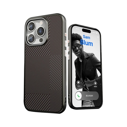 Apple iPhone 16 Pro Max Kılıf M-safe Şarj Özellikli Karbon Fiber Desenli Mutural Montage Kapak