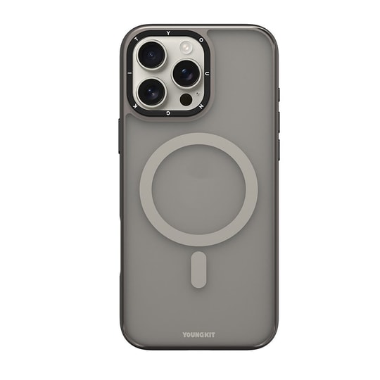 Apple iPhone 16 Pro Max Kılıf M-safe Şarj Özellikli Cam Arka Yüzey TPU Youngkit Gemstone Serisi Kapak