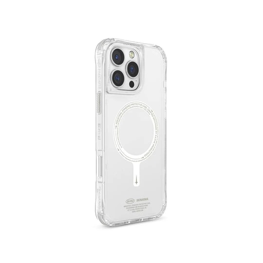 Apple iPhone 16 Pro Max Kılıf M-safe Şarj Özellikli Şeffaf Airbag Tasarımlı Skinarma Saido Nightglow Kapak