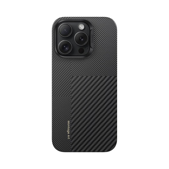Apple iPhone 16 Pro Max Kılıf M-safe Şarj Özellikli Karbon Fiber Benks Montage ArmorAir Kevlar Kapak