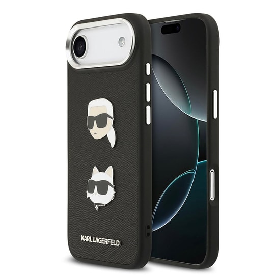 Apple iPhone 17 Air Kılıf Karl Lagerfeld Orjinal Lisanslı Metal Logolu K&C Heads Pin Kapak