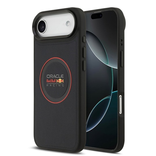Apple iPhone 17 Air Kılıf Redbull Orjinal Lisanslı M-safe Şarj Özellikli Kırmızı Halka ve Logo Kabartmalı PU Deri Kapak