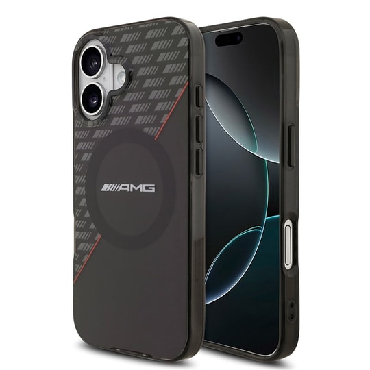 Apple iPhone 17 Kılıf AMG Orjinal Lisanslı M-safe Şarj Özellikli Çift Katmanlı Kırmızı Çapraz Çizgili Kapak