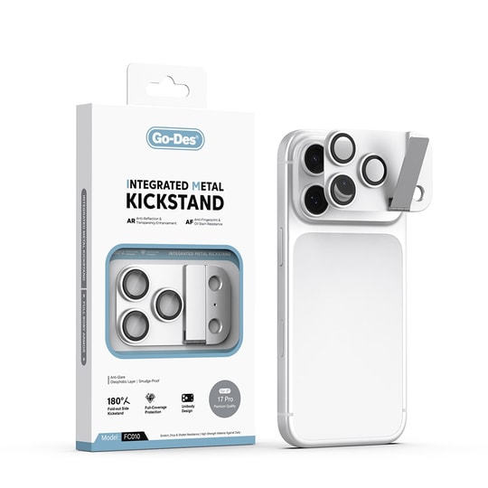 Apple iPhone 17 Pro Go Des CL-23 Anti Reflective Standlı Kamera Lens Koruyucu