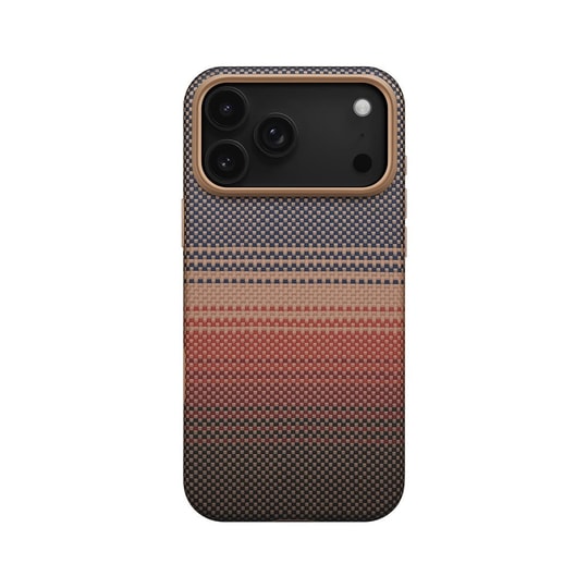 Apple iPhone 17 Pro Kılıf M-safe Şarj Özellikli Aramid Fiber Pitaka Military-Grade Sunset-Moonrise Serisi Kapak