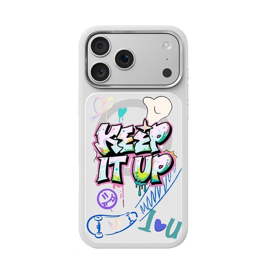 Apple iPhone 17 Pro Kılıf M-safe Şarj Özellikli 3D Baskılı Tasarım Mutural Graffiti Serisi Kapak