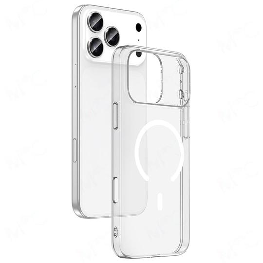 Apple iPhone 17 Pro Max Kılıf IC Çipli M-Safe Şarj Özellikli Şeffaf Kamera Çerçeveli Zore Toledo Kapak
