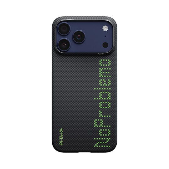 Apple iPhone 17 Pro Max Kılıf M-safe Şarj Özellikli Lumintex Teknolojili Fosforlu Aramid Fiber Pitaka Tactile Woven Aries Serisi Kapak