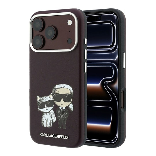 Apple iPhone 18 Pro Kılıf Karl Lagerfeld Orjinal Lisanslı M-Safe Şarj Özellikli K&C Bodies Sketch PU Kapak