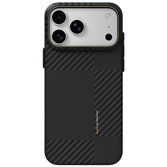 Apple iPhone 18 Pro Kılıf M-safe Şarj Özellikli 600D Metal Kamera Çerçeveli Raptic Aramid Karbon Fiber Geotik Serisi Kapak