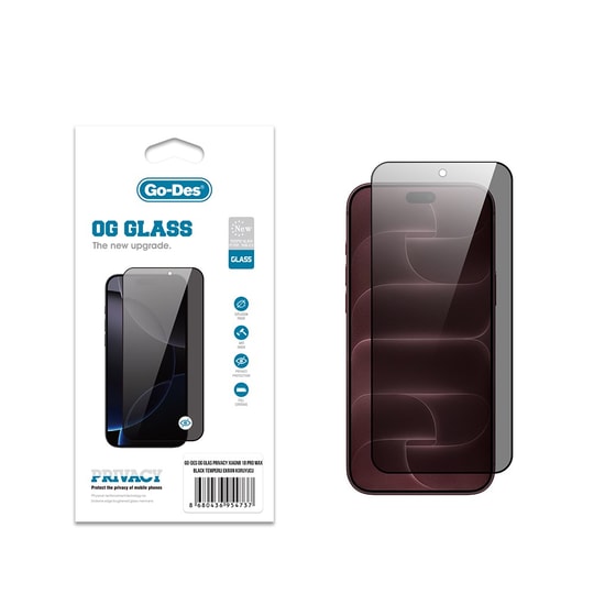 Apple iPhone 18 Pro Max Go Des OG Glass Privacy Antistatik Temperli Cam Ekran Koruyucu