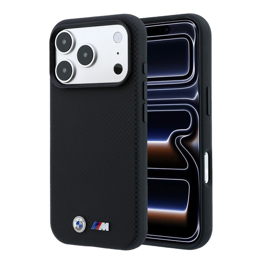 Apple iPhone 18 Pro Max Kılıf BMW Orjinal Lisanslı M-safe Şarj Özellikli Metal Logolu Karbon Fiber Kevlar Kapak
