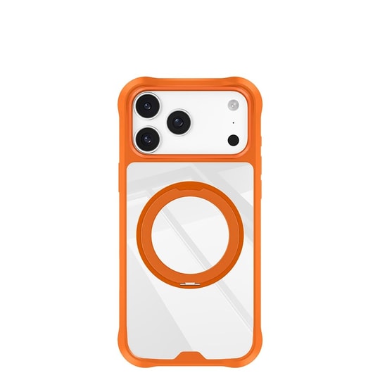 Apple iPhone 18 Pro Max Kılıf M-safe Şarj Özellikli Parmak Ring Standlı Airbag Tasarımlı Mutural Obsidian Serisi Kapak