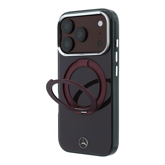 Apple iPhone 18 Pro Max Kılıf Mercedes Benz Orjinal Lisanslı M-safe Şarj Özellikli 360 Derece Dönebilen Standlı Metal Logolu Sert PC Kapak