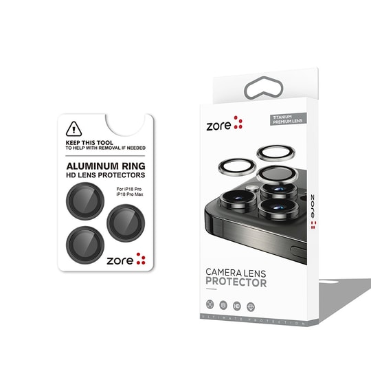 Apple iPhone 18 Pro Max Zore CL-12 Premium Safir Parmak İzi Bırakmayan Anti-Reflective Kamera Lens Koruyucu