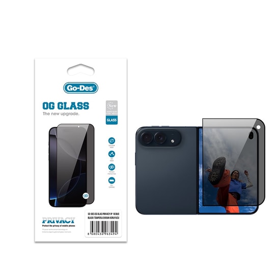 Apple iPhone Duo Go Des OG Glass Privacy Antistatik Temperli Cam Ekran Koruyucu