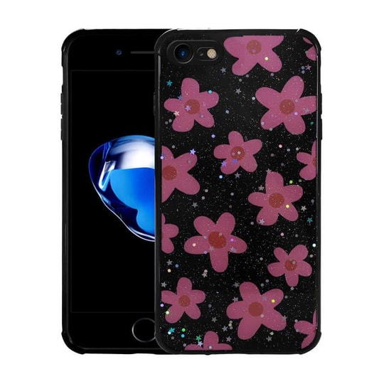 Apple iPhone SE 2020 Kılıf Simli Desenli Kamera Korumalı Parlak Zore Popy Kapak