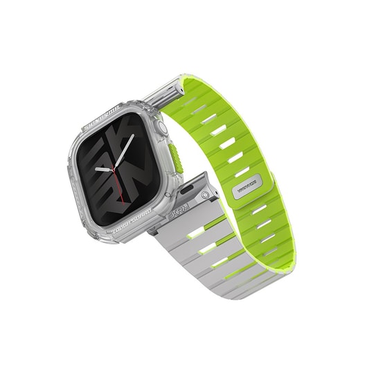 Apple Watch 10 42mm Skinarma Nightglow Atom TPU Kasa Koruyucu + Gemini Silikon Kordon