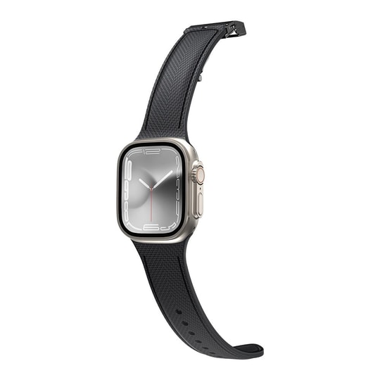 Apple Watch 7 41mm Amazingthing Titan Swift Deri Dokulu Silikon Kordon