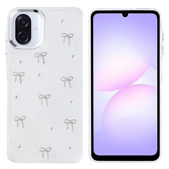 Galaxy A07 Kılıf Airbag Tasarımlı Simli Şeffaf Zore Kutup Kapak