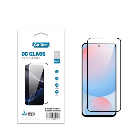 Galaxy S24 FE Go Des OG Glass Antistatik Temperli Cam Ekran Koruyucu