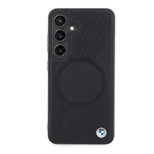 Galaxy S24 Kılıf BMW Orjinal Lisanslı M-safe Şarj Özellikli Yarım Dokulu Circle Leather Kapak