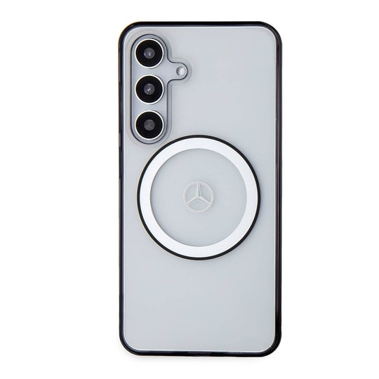 Galaxy S24 Kılıf Mercedes Benz Orjinal Lisanslı M-safe Şarj Özellikli PC TPU Transparan Black Ring Kapak