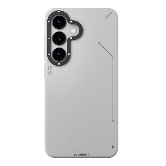 Galaxy S25 Kılıf M-safe Şarj Özellikli Basit Mat Deri Desenli Youngkit Tech Fashion Serisi Kapak