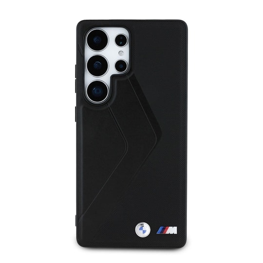 Galaxy S25 Ultra Kılıf BMW Orjinal Lisanslı M-safe Şarj Özellikli M Logolu Oversize Çizgili PU Deri Kapak